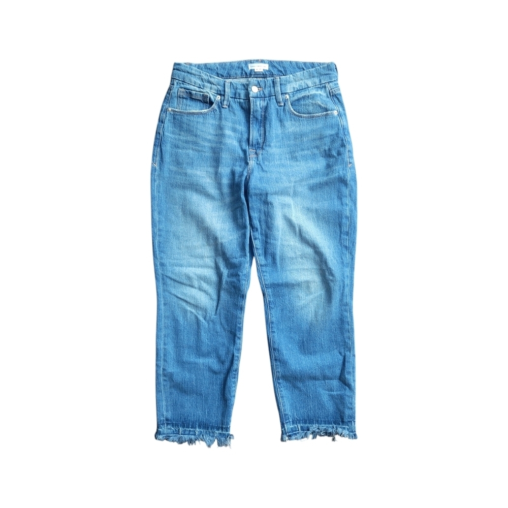Good American Light Blue Cropped High-Rise Jeans
